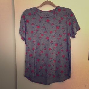 Cow skull and rose shirt